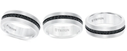 Triton Black Sapphire Band (7/8 ct. t.w.) in White Tungsten Carbide